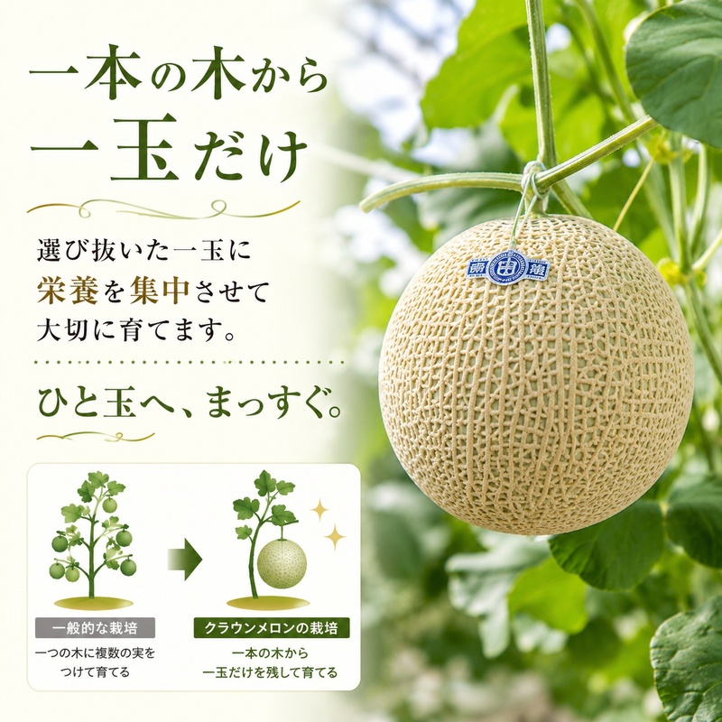 クラウンメロン 1玉入り 約1.2kg 白等級 化粧箱入り 果物 フ