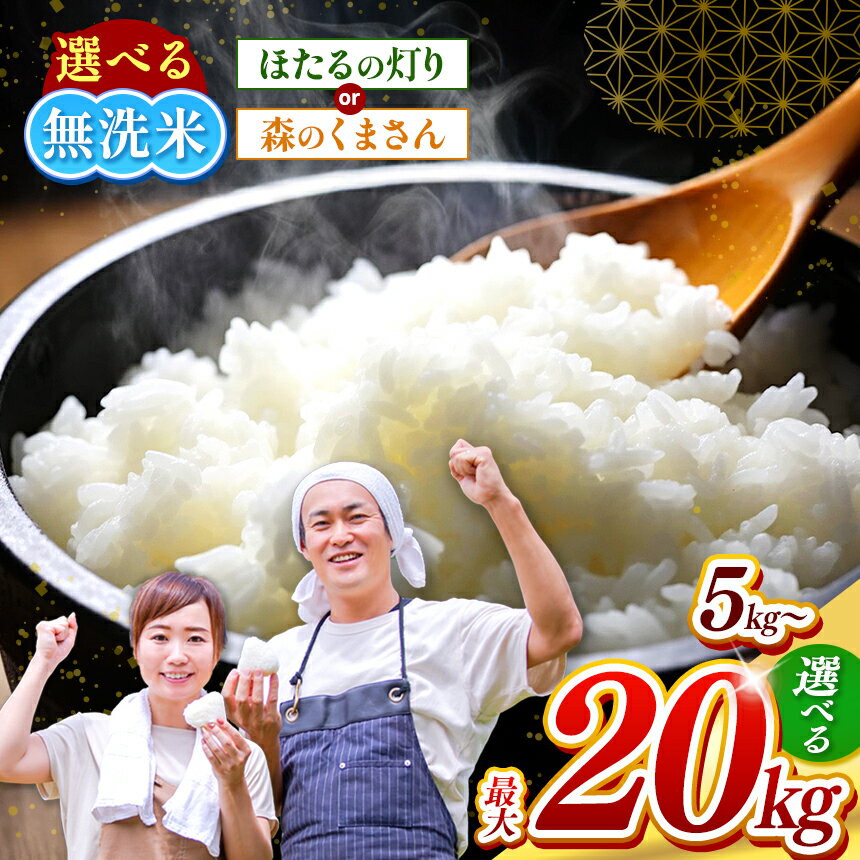 【ふるさと納税】 選べる 無洗米 熊本県産 ほたるの灯り or 森のくまさん 内容量 5kg / 10kg / 15kg / 20kg | ふるさと納税 米 お米 無洗米 玉名市 熊本県 大容量