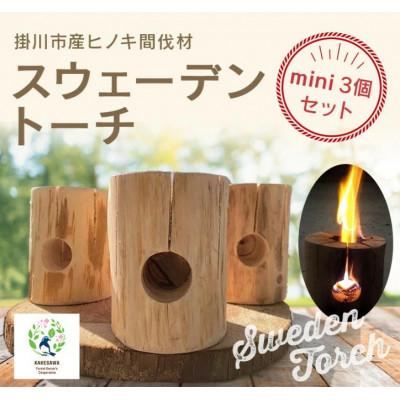 ふるさと納税 掛川市 掛川市産ヒノキ間伐材　スウェーデントーチミニ(着火剤付き)3個セット　