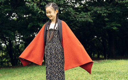 ストール CLEMATIS 接結カラフルストール ( 折り返しポケット・レッド・Fサイズ ) | レディース メンズ おしゃれ シンプル マフラー 秋冬 秋 冬 プレゼント ギフト 新潟県 五泉市 株