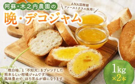 阿蘇 木之内農園 の 晩・デコジャム 1kg × 2本入 合計2kg ジャム 柑橘 みかん 蜜柑 不知火 晩白柚