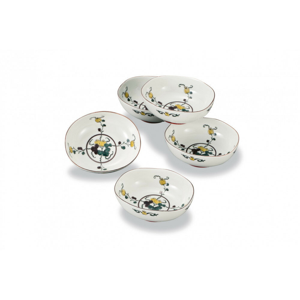 【ふるさと納税】九谷焼 4.6号　小鉢揃 色絵瓜文 銀泉窯 a01 工芸品