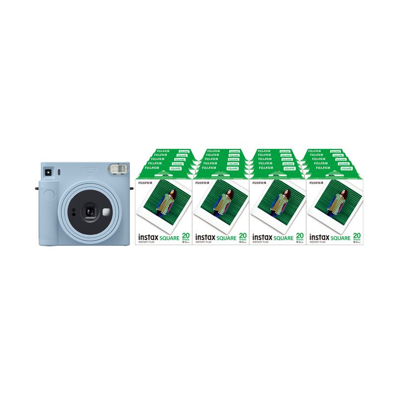 「インスタントカメラinstax™“チェキ”スクエアセット」instax™ スクエアフォーマットフィルム 2パック×20（合計400枚撮影可能）インスタントカメラ“チェキ”「instax SQUARE SQ1™ Glacier Blue」×1