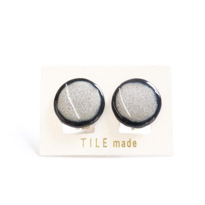ふるさと納税 瑞浪市 【美濃焼】白むらタイルイヤリング(直径20mm)
