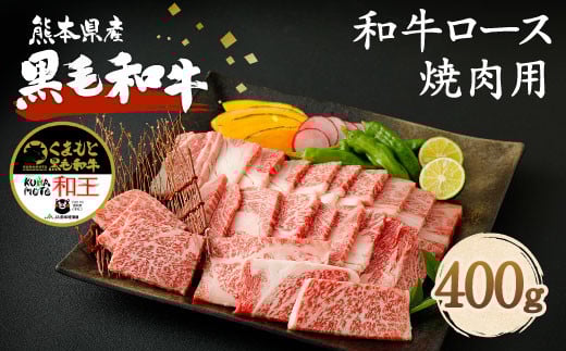 熊本県産 黒毛和牛 ロース 焼肉用 400g 国産 牛肉 焼き肉st-p