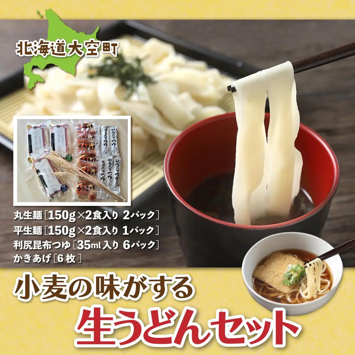 「小麦の味がする」生うどんセット150g2食入り3パック 【 ふるさと納税 人気 おすすめ ランキング うどん ウドン 饂飩 セット つゆ かき揚げ 麺 北海道 大空町 送料無料 】 OSR002