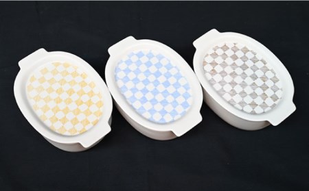 【波佐見焼】便利な蓋つき！ グラタン皿 オーブンウェア 楕円蓋物 3点セット 耐熱食器 オーブン可 食器 皿 【協立陶器】 [TC64] 波佐見焼