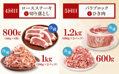 【全7回定期便】 平田牧場 バラエティ定期便  大容量セット  豚肉 ロース バラ肉 ステーキ [AJAP128]