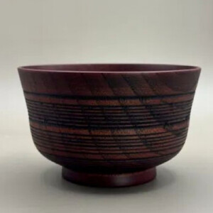 線面汁椀 朱