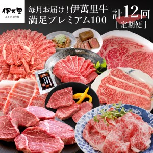 伊万里牛満足プレミアム100 定期便【12回コース】 ヒレ ステーキ 焼肉 しゃぶしゃぶ 999-J524
