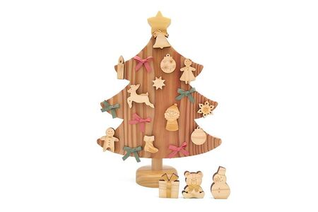 おもちゃ 磁石で飾るクリスマスツリー 名入れ可能｜木のおもちゃ