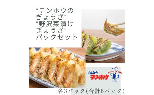 ぎょうざ食べ比べセット ぎょうざ・野沢菜漬けぎょうざセット[パック入り/冷凍生] 各3パック[合計6パック]/ テンホウ ぎょうざ ギョウザ 餃子 食べ比べ 冷凍 信州 長野県 諏訪市 諏訪 【21-40】