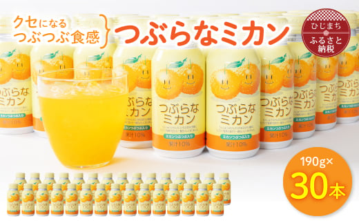 
つぶらなミカン ( 190g × 30本 ) _ 飲料 ジュース ご当地ドリンク お取り寄せ 人気 美味しい 粒入り ミカンジュース みかんジュース みかん 缶 【1104725】
