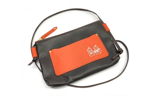 革工房いんのしま 牛革サコッシュ横型【色:オレンジ】