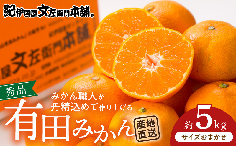 
                  V7438_ブランド有田みかん 秀品5kg【サイズおまかせ】／産地直送／薄皮で甘い美味しい和歌山県産／紀伊国屋文左衛門本舗（お届け日指定不可）
                