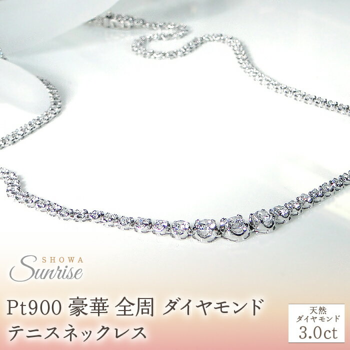 【ふるさと納税】 pt900【3.0ct】全周 ダイヤモンド テニスネックレス CSN00114 SWAV062