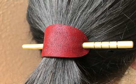 鹿革と真鍮のマジェステ3色セット（ヘアアクセサリー）【R00593】