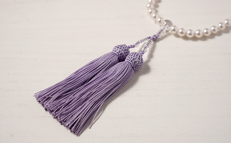 島珠 数珠 7mm ホワイト（房/シルク） 兵庫県 洲本市 淡路島