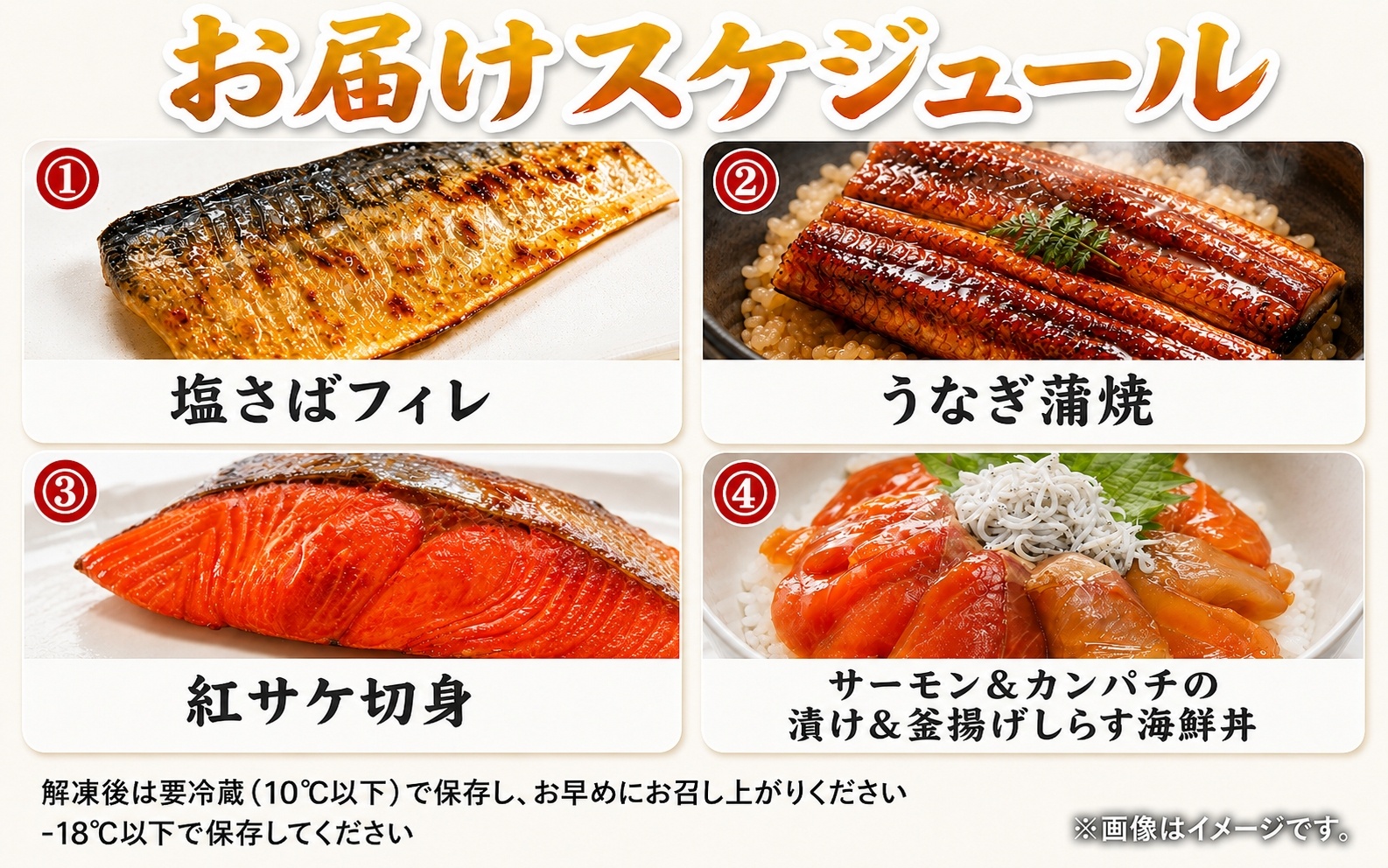 【全4回】困った時の1品に！＼晩ご飯直行／絶品おかず定期便（さば・鰻・サケ・海鮮丼）/定期便 サバ 鮭 うなぎ【tkb304】