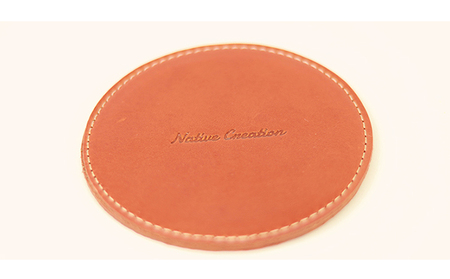 Native Creation コースター NC3740 全8色 栃木レザー【納期1～3カ月】 雑貨 日用品 ファッション小物  【ORANGE】