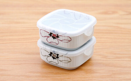 【波佐見焼】角パック アネモネ ペア2色セット【団陶器】[PB227]