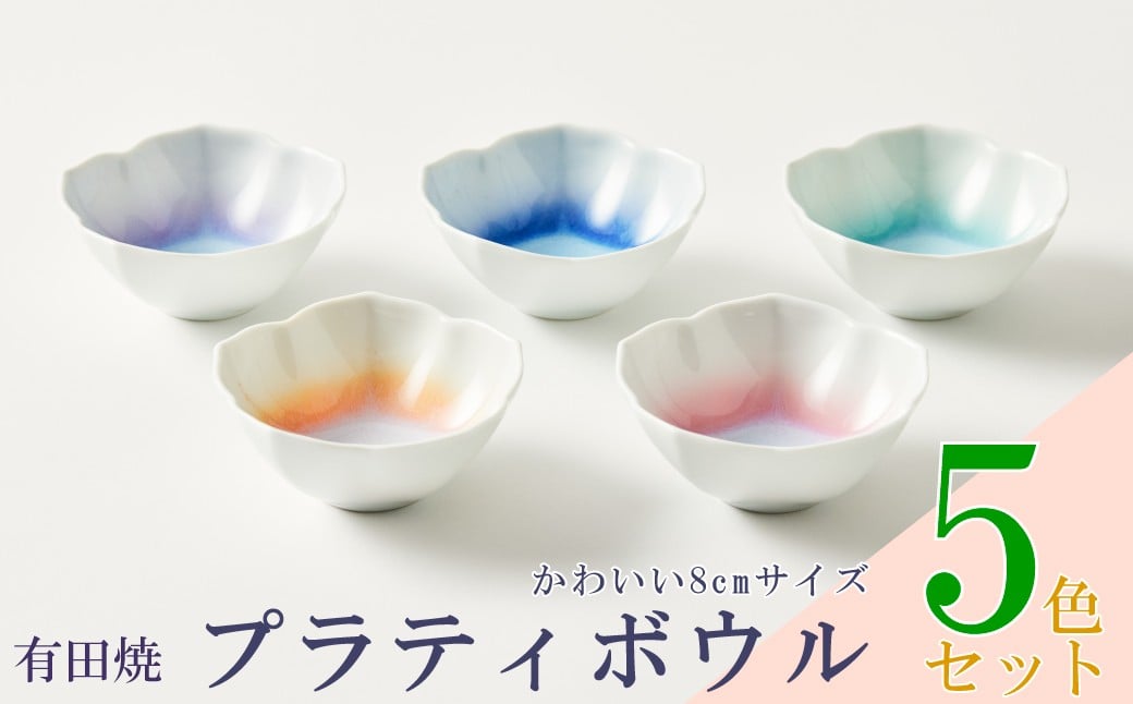 
            【藤巻製陶】有田焼／プラティボウル　5色セット

          