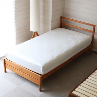 ふるさと納税 都留市 コットンサテンさらっとフィットシーツ　ダブルサイズ　ホワイト