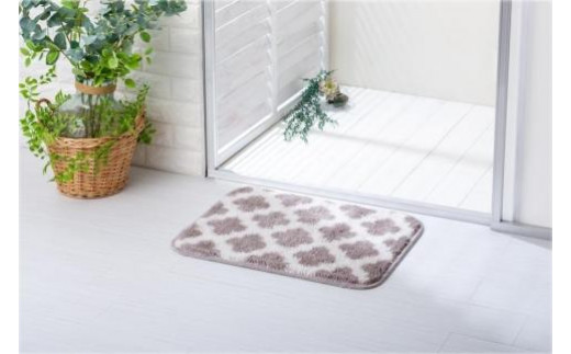 コスモトロンで作った人気のモロッカン柄吸水速乾バスマット縦45cm×横60cm ベージュ
