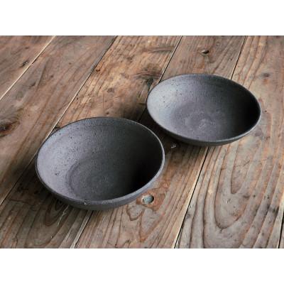 ふるさと納税 日置市 炭化焼成皿(二枚組)