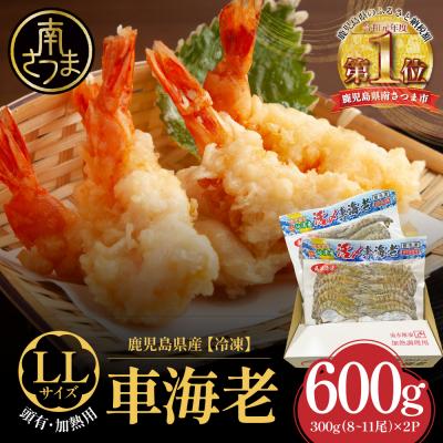 ふるさと納税 南さつま市 【鹿児島県産】冷凍 車海老 LLサイズ 600g (加熱用)