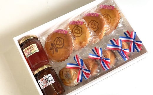 バラが入った手作り焼き菓子とジャムのセットA◆バラのまち埼玉県伊奈町◆
