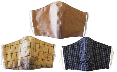 【数量限定】「伝統的工芸品」伊那紬（マスク） 織物 ファッション小物  タイプB
