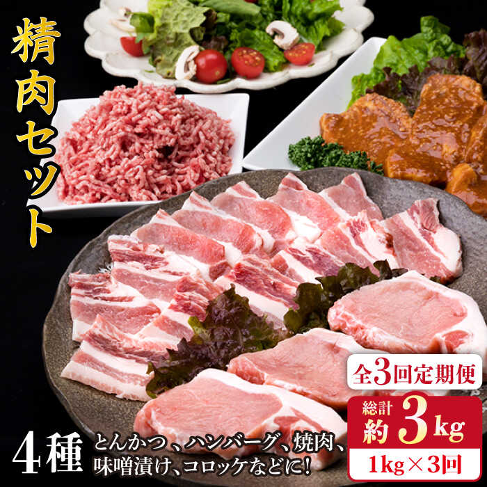 【ふるさと納税】【全3回定期便】糸島豚 精肉 セット 1,050g （ 2〜3人前 ・ 4種 ） 糸島市 / 糸島ミートデリ工房 [ACA201] 29000円