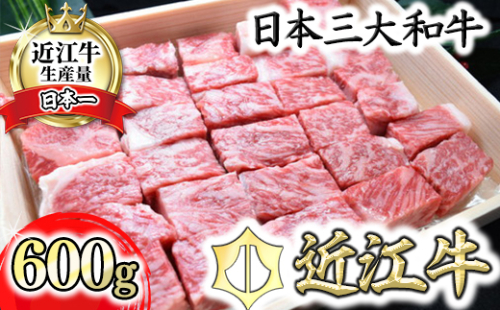 【4等級以上】近江牛サーロインステーキ【600g】 角切り【H015W】（国産牛　和牛　ブランド牛　ブランド和牛　黒毛和牛　牛肉　肉　高級　人気　おすすめ　神戸牛　松阪牛 に並ぶ 日本三大和牛 近江牛）