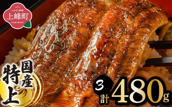 【最短7営業日以内発送】国産 うなぎ 蒲焼 160g×3尾