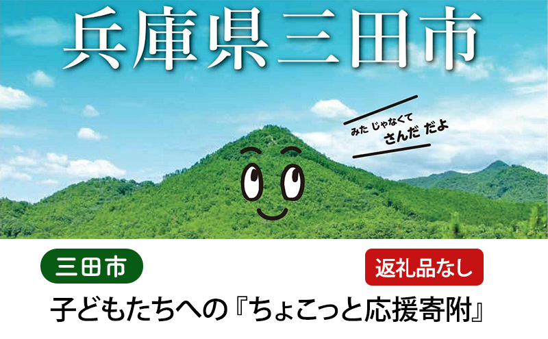 
【返礼品なし】三田市　子どもたちへの『ちょこっと応援寄附』1,000円 [№5337-0277]
