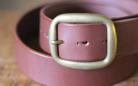 【minca】幅40mmベルト/38インチ  栃木レザーの希少な「ハーネスレザー」使用の贅沢な1枚革のレザーベルト オイルタイプ/チョコ/HL-B03/CHOCO　610