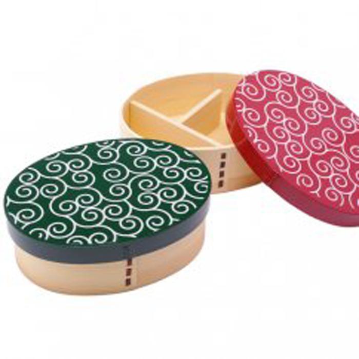 【ふるさと納税】紀州漆器 曲げわっぱ 弁当箱 2個セット 唐草 木製 天然杉 ［YS48］