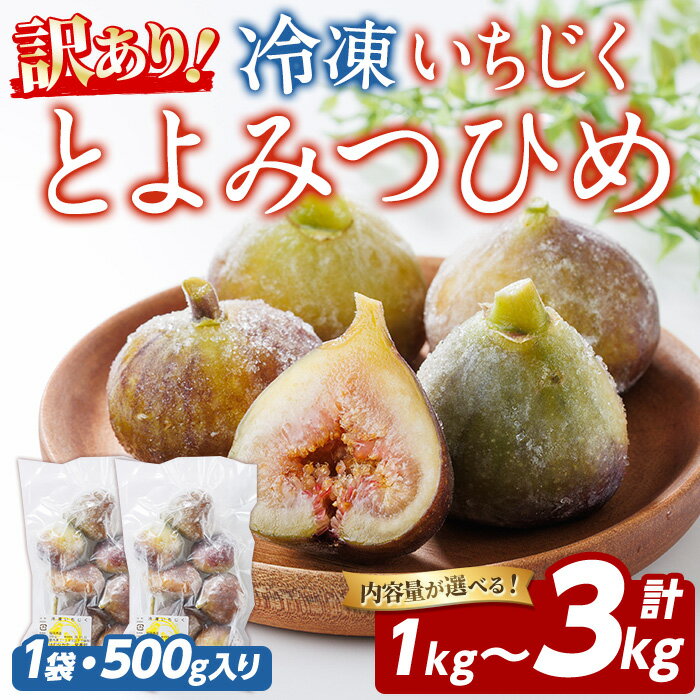 【ふるさと納税】＜内容量が選べる！＞訳あり！冷凍 いちじく とよみつひめ (計1kg～3kg) 冷凍 いちじく イチジク 無花果 フルーツ 果物 くだもの 福岡限定 オリジナルブランド シャーベット コンポート パンケーキ 訳アリ 真空パック 小分け 【農産物直売所ほたるの里】