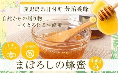 【B51001】鹿児島県産日本ミツバチ蜂蜜(約450g×2本・計約900g) 幻とも言われる貴重な生はちみつ！蜂蜜 ハチミツ はちみつ ハニー 蜜 国産 鹿児島 日本ミツバチ 生はちみつ 生蜂蜜 トースト ヨーグルト【芳治養蜂】