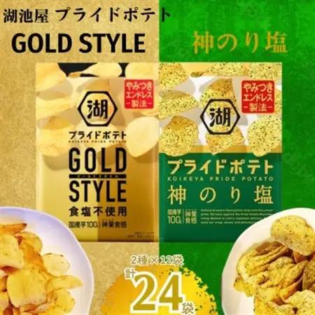 湖池屋　GOLD STYLE極みだし＆神のり塩 24袋セット【1623754】