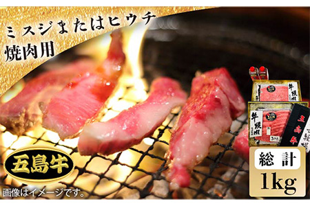 【日時指定必須】五島牛ミスジまたはヒウチ焼肉用 約1kg (自家製たれ付き) 五島市 / 鬼岳牧場 [PEK015] 牛肉 ミスジ ヒウチ 焼肉 牛肉 ミスジ ヒウチ 焼肉 牛肉 ミスジ ヒウチ 焼肉