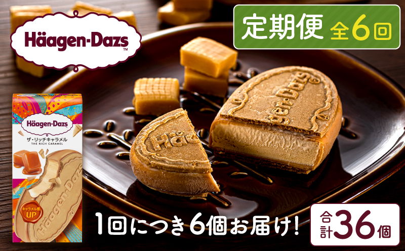 ＜全6回定期便・連続＞ハーゲンダッツ『クリスピーサンドセット（ザ・リッチキャラメル味）計36個』アイスクリーム アイス スイーツ デザート_H0016-163