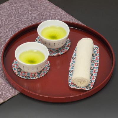 ふるさと納税 和歌山市 友禅和紙 おしぼり トレー 花入り格子 5枚セット 食洗機対応の和風おしぼりトレー |  | 02