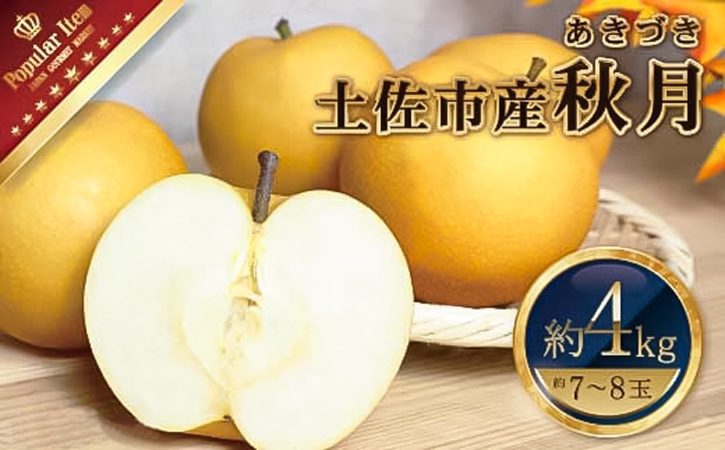 
                  【先行予約】高知県土佐市産 梨（秋月）大玉 約4kg 7～8玉 〈2026年9月10日頃～9月30日頃発送〉 あきづき なし ナシ 4キロ 国産 フルーツ 果物 くだもの デザート スイーツ 旬 甘い 果汁たっぷり【株式会社とさもん】[BQAE020]
                