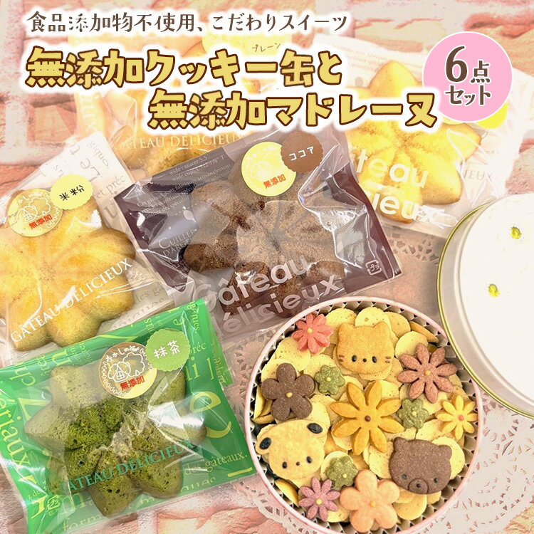 【ふるさと納税】無添加クッキー缶と無添加マドレーヌの6点セット《食品添加物不使用》