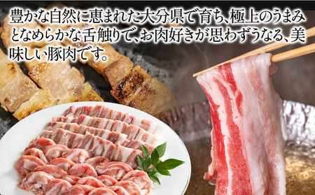 「米の恵み」豚バラセット (焼肉・しゃぶしゃぶ) 約1kg お肉 豚肉 ブランド豚 惣菜 おかず 炒め物 冷凍 大分県産 九州産 中津市 熨斗対応可 お歳暮 お中元 など