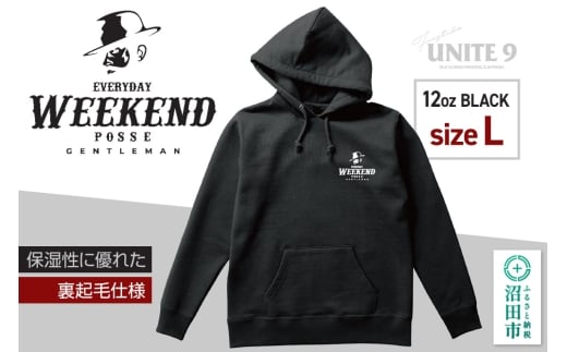 パーカーEVERYDAY WEEKEND POSSE ／12oz foodie  EWP-1 ブラックL