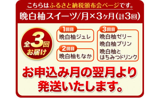 晩白柚スイーツ欲張りセット頒布会 計3回お届け 道の駅竜北《お申込み月の翌月から出荷開始》---sh_cmichi3tei_22_36000_mo3num1---