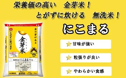 BG 無洗米 金芽米 にこまる 5kg 令和7年産 計量カップ付き 【価格改定XD】【15-SS-11】
